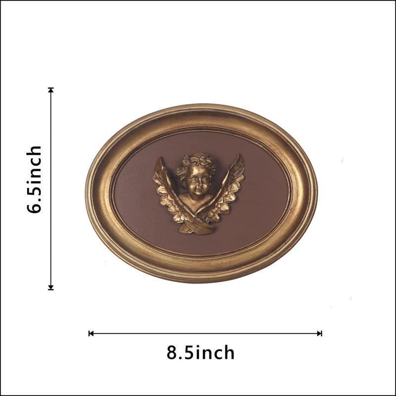 S-MANTIS Vintage Wall Sculpture, Antique Pediment, Hallway Wall Art, Hand Painted Wall Decoration With Intricate Cherub Wings Centerpiece, Gallery, Unique Gift (Antique Gold- Cherub) - Image 2
